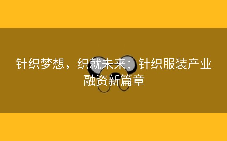 针织梦想，织就未来：针织服装产业融资新篇章