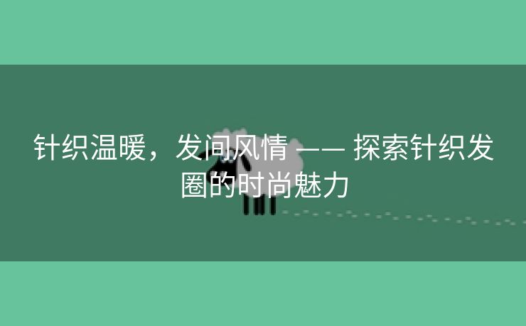 针织温暖，发间风情 —— 探索针织发圈的时尚魅力